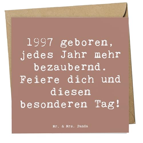 Mr. & Mrs. Panda Deluxe Karte Spruch 1997 Geburtstag Charmant - Geschenk, jedes Jahr bezaubernd, weiterer Jahrestag, Hochwertige Klappkarte, Mr. & Mrs. Panda Deluxe Karte Spruch 1997 Geburtstag Charmant - Geschenk, jedes Jahr bezaubernd, weiterer Jahrestag, Hochwertige Klappkarte, von Mr. & Mrs. Panda