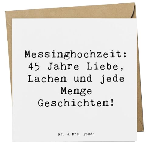 Mr. & Mrs. Panda Deluxe Karte Spruch 45. Hochzeitstag Messinghochzeit - Geschenk, Meilenstein in der Ehe, Hochwertige Klappkarte, Hochtzeit, Liebe von Mr. & Mrs. Panda