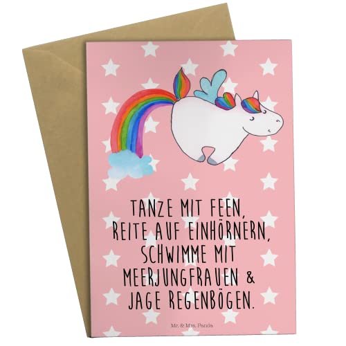 Mr. & Mrs. Panda Grußkarte Einhorn Pegasus - Geschenk, Unicorn, Erwachsenwerden, Klappkarte, Glitzer, Hochzeitskarte, Einhörner, Geburtstagskarte, Glückwunschkarte, Regenbogen, Einladungskarte von Mr. & Mrs. Panda