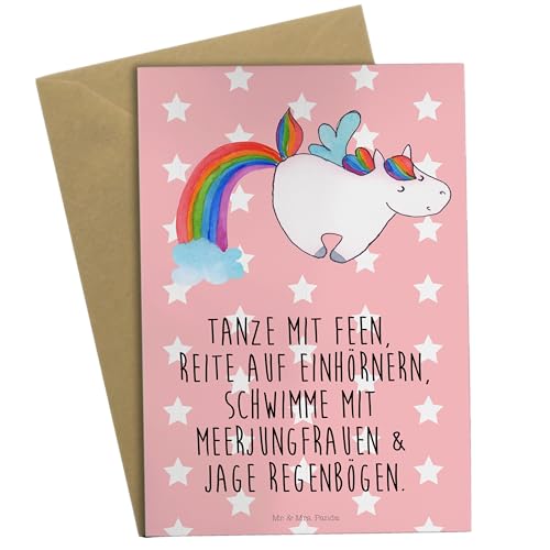 Mr. & Mrs. Panda Grußkarte Einhorn Pegasus - Geschenk, Unicorn, Erwachsenwerden, Klappkarte, Glitzer, Hochzeitskarte, Einhörner, Geburtstagskarte, von Mr. & Mrs. Panda