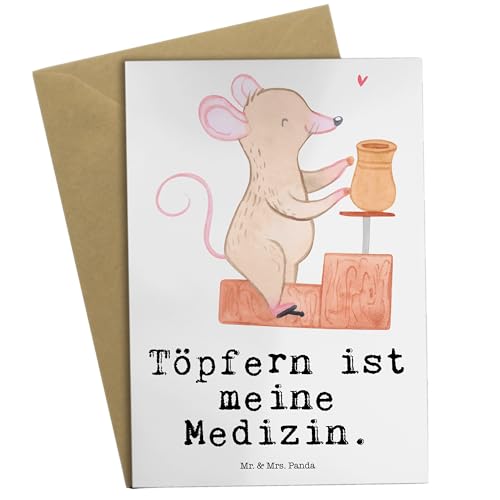 Mr. & Mrs. Panda Grußkarte Töpfern Medizin - Geschenk, Danke, Glückwunschkarte, Töpferei, Geburtstagskarte, Hobby, Klappkarte, Hochzeitskarte, von Mr. & Mrs. Panda