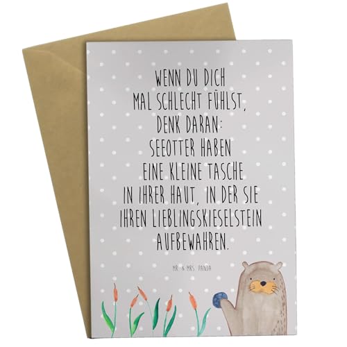 Mr. & Mrs. Panda Grußkarte Otter mit Stein - Klappkarte, Glückwunschkarte, Seeotter, Hochzeitskarte, Fischotter, munter, Geburtstagskarte, Otter Seeotter See Otter, Einladungskarte Mr. & Mrs. Panda Grußkarte Otter mit Stein - Klappkarte, Glückwunschkarte, Seeotter, Hochzeitskarte, Fischotter, munter, Geburtstagskarte, Otter Seeotter See Otter, Einladungskarte von Mr. & Mrs. Panda