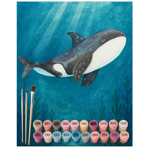 Mr. & Mrs. Panda Malen nach Zahlen Orca Design 40 x 50 cm Ohne Rahmen - Weiß Mr. & Mrs. Panda Malen nach Zahlen Orca Design 40 x 50 cm Ohne Rahmen - Weiß von Mr. & Mrs. Panda