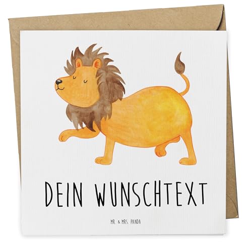Mr. & Mrs. Panda Personalisierte Deluxe Karte Sternzeichen Löwe - Personalisierte Geschenke, Personalisiertere Klappkarte, Grußkarte mit persönlichen von Mr. & Mrs. Panda
