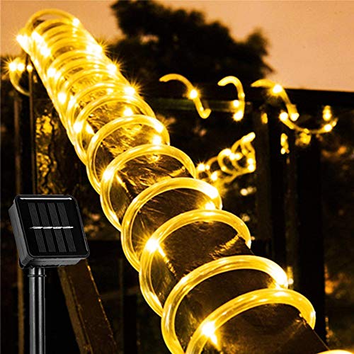 Mr.Twinklelight Solar LED Lichterschlauch,10m Wasserdicht Licht Schlauch Aussen,Lichterkette Lauflichter mit 100 LEDs für Saal, Hochzeit,Party,Garten,Weihnachten,Warmweiß von Mr.Twinklelight