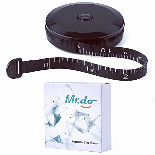 Mr.do Maßband Körper Schneidermaßband Einziehbar 150 cm / 60 Zoll Bandmaß Schwarz von Mr.do