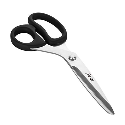 Mr.do Schere Stoffschere Haushaltsschere Nähen Scissors Edelstahl Scheren Scharf Schneiderschere Schneider Groß Stoff Professionelle mit Schwarz Gummi Komfortgriff, 255 mm Lang von Mr.do