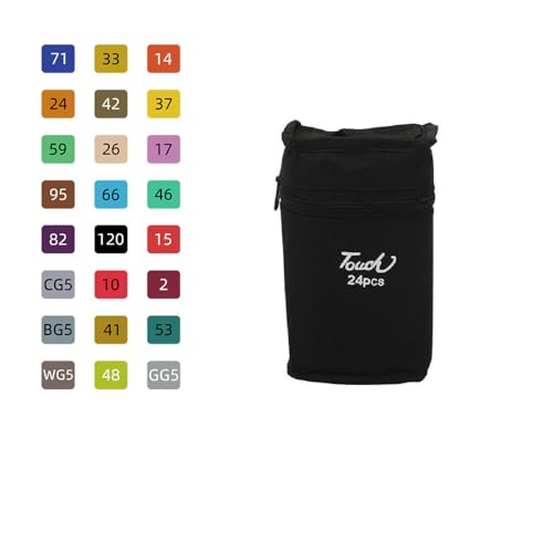 Mrchrogge Marker Stifte Set Doppelseitig, Wasserfeste Marker Mit Feiner Und Breiter Spitze, Textmarker Neon Farben Für Kinder, Schule, Basteln, Scrapbooking, Kunst (24 Farben) von Mrchrogge