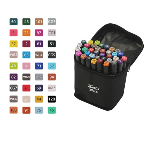 Mrchrogge Marker Stifte Set Doppelseitig, Wasserfeste Marker Mit Feiner Und Breiter Spitze, Textmarker Neon Farben Für Kinder, Schule, Basteln, Scrapbooking, Kunst (36 Farben) von Mrchrogge