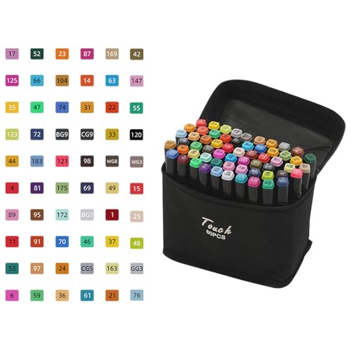Mrchrogge Marker Stifte Set Doppelseitig, Wasserfeste Marker Mit Feiner Und Breiter Spitze, Textmarker Neon Farben Für Kinder, Schule, Basteln, Scrapbooking, Kunst (60 Farben) von Mrchrogge