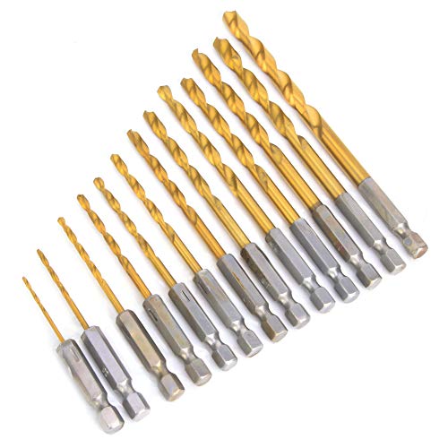 Bohrer mit Sechskantschaft, Bohrer, Holzbohrer, 3-Mm-Bohrer, 13-teilig, 1/4-Zoll-Sechskantschaft, Schnellarbeitsstahl-Bohrer-Set, 1,5–6,5 Mm, Holz, Kunststoff, Metall Bohrer mit Sechskantschaft, Bohrer, Holzbohrer, 3-Mm-Bohrer, 13-teilig, 1/4-Zoll-Sechskantschaft, Schnellarbeitsstahl-Bohrer-Set, 1,5–6,5 Mm, Holz, Kunststoff, Metall von Mrisata