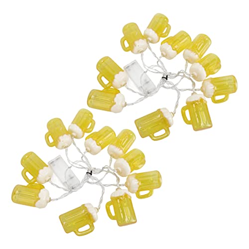 LED-Lichterkette, Dekorative Lichterkette, 2 Stück, Bier-Lichterkette, 6,5 Fuß, 10 LEDs, Feiertagsparty, Dekorative Lichterkette Drinnen und Draußen LED-Lichterkette, Dekorative Lichterkette, 2 Stück, Bier-Lichterkette, 6,5 Fuß, 10 LEDs, Feiertagsparty, Dekorative Lichterkette Drinnen und Draußen von Mrisata