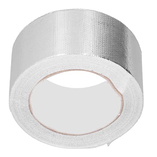 Mrisata Glasfaser -Aluminiumfolie -Klebeband Hitzebeständiger Selbstklebender Hoher Temperatur Wasserdichtes Dichtungsband für Klimaanlagenkanal Reparatur 25meter Rolle (8cm) von Mrisata