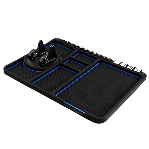 Mrisata Nicht -Slip -Dashboard -Matte Mobiltelefonhalter Multifunktional Navigation Silikonlagerkissen für Auto Silikon Dash Pad Universal Fit für Cars Trucks SUVS Rot Schwarzblau (Blau) von Mrisata
