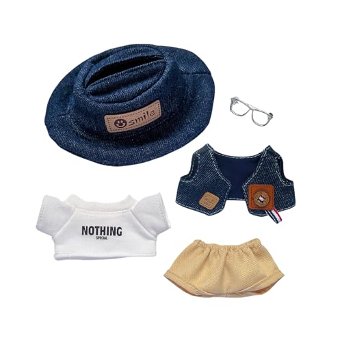 Mrltau 1 Set Süßer Lässiger Denim-Style Kleidung Für Vinyl Plush Toy Keychain Puppe 17 cm, 5Pcs, Süße Puppenkleidung Für Vinyl Plush Toy Puppen,Für Vinyl Plush Toy Clothes,Für Vinyl Plush Toy Zub Mrltau 1 Set Süßer Lässiger Denim-Style Kleidung Für Vinyl Plush Toy Keychain Puppe 17 cm, 5Pcs, Süße Puppenkleidung Für Vinyl Plush Toy Puppen,Für Vinyl Plush Toy Clothes,Für Vinyl Plush Toy Zub von Mrltau