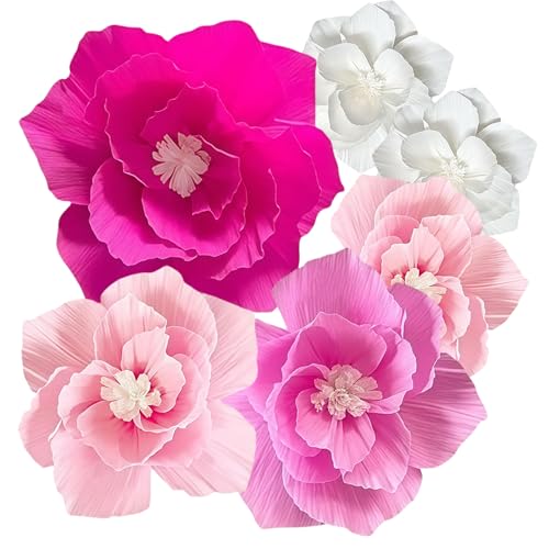 Mrltau 6 Stück Papierblumen Deko, Aesthetic Room Decor, Gartenparty Deko, Party Deko Geburtstag Set für Hochzeit Geburtstag, Tischdeko Geburtstag(30 cm & 25 cm) von Mrltau