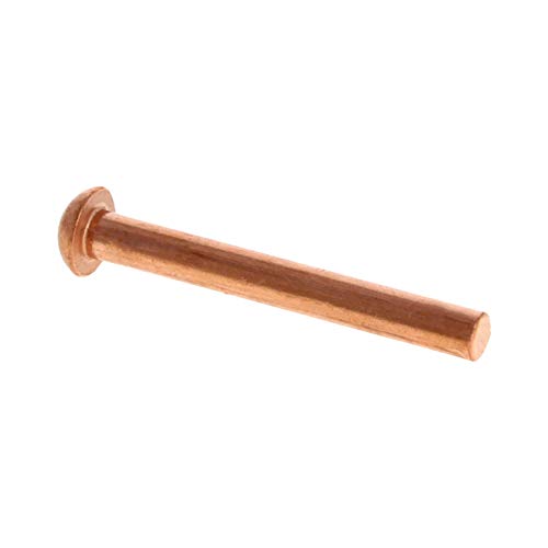 MroMax 10 Stück M6 Rundkopf Kupfer solide Nieten Verschluss 0,6 cm Durchmesser x 5 cm Länge für elektrische Anwendungen, Kupfer-Finish, Kupferton MroMax 10 Stück M6 Rundkopf Kupfer solide Nieten Verschluss 0,6 cm Durchmesser x 5 cm Länge für elektrische Anwendungen, Kupfer-Finish, Kupferton von MroMax