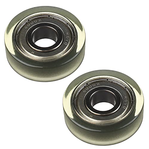 MroMax 2 Stück 10 x 32 x 10 mm Rollen-Spannrolle Gleitrolle Förderband Nylonrad für Möbel, Hardware-Zubehör, mobile Tür (transparent) von MroMax
