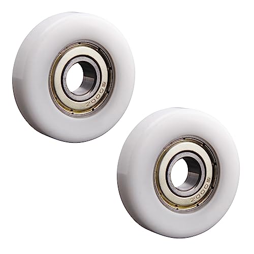 MroMax 2 Stück 10 x 40 x 10 mm Rollen-Spannrolle Gleitrolle Förderband Nylonrad für Möbel, Hardware-Zubehör, mobile Tür (weiß) von MroMax