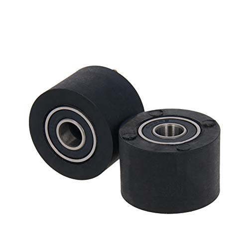 MroMax 2 x 8 x 30 x 20 mm Rollen-Spannrolle, Gleitrolle aus Nylon, für Möbel, Hardware-Zubehör, mobile Tür (schwarz) von MroMax