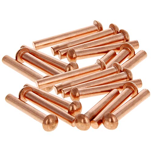 MroMax 20 Stück M5 Rundkopf Kupfer solide Nieten Verschluss 0,5 cm Durchmesser x 3,5 cm Länge für elektrische Anwendungen, Kupfer-Finish, Kupferton MroMax 20 Stück M5 Rundkopf Kupfer solide Nieten Verschluss 0,5 cm Durchmesser x 3,5 cm Länge für elektrische Anwendungen, Kupfer-Finish, Kupferton von MroMax