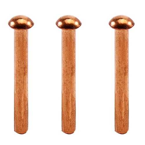 MroMax 20 Stück M5 Rundkopf Kupfer solide Nieten Verschluss 0,5 cm Durchmesser x 4 cm Länge für elektrische Anwendungen, Kupfer-Finish, Kupferton MroMax 20 Stück M5 Rundkopf Kupfer solide Nieten Verschluss 0,5 cm Durchmesser x 4 cm Länge für elektrische Anwendungen, Kupfer-Finish, Kupferton von MroMax