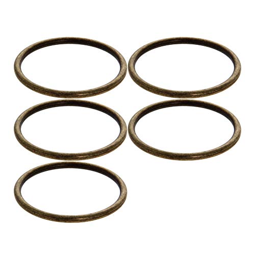 MroMax 5 x O-Ring-Schnallen, Zinklegierung, Befestigungselemente für DIY-Zubehör, Geldbörsenriemen, Rucksäcke, Taschen, Gürtel, Handwerk, Hardware, goldfarben, Bronze, 1.57"ID/0.12"Thick von MroMax