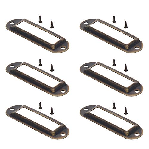MroMax 6 Stück Metall-Etikettenrahmen, 70 x 21 mm, antiker Bronze-Etikettenrahmen, Kartenhalter mit Schrauben für Büro, Bibliothek, Möbel, Karten, Akten, Schubladen, Schrank MroMax 6 Stück Metall-Etikettenrahmen, 70 x 21 mm, antiker Bronze-Etikettenrahmen, Kartenhalter mit Schrauben für Büro, Bibliothek, Möbel, Karten, Akten, Schubladen, Schrank von MroMax