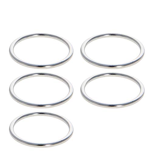 MroMax O-Ring-Schnalle, Zinklegierung, 45 mm x 3 mm, für DIY-Zubehör, Geldbörsenriemen, Rucksäcke, Taschen, Gürtel, Bastelzubehör, Silber-Weiß, 5 Stück von MroMax