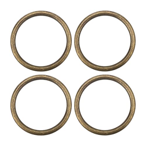 MroMax O-Ring-Schnallen, Zinklegierung, 35 mm x 3,5 mm, für DIY-Zubehör, Geldbörsenriemen, Rucksäcke, Taschen, Gürtel, Bastelzubehör, Bronzefarben, 4 Stück von MroMax