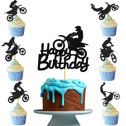 MsTeco 13 Stück Motorrad Kuchen Topper,Tortendeko Motorrad Tortenstecker Geburtstag Torten Topper Geburtstag Kuchendeko Geburtstag für Männer Geburtstag Party oder Jungen Geburtstag von MsTeco