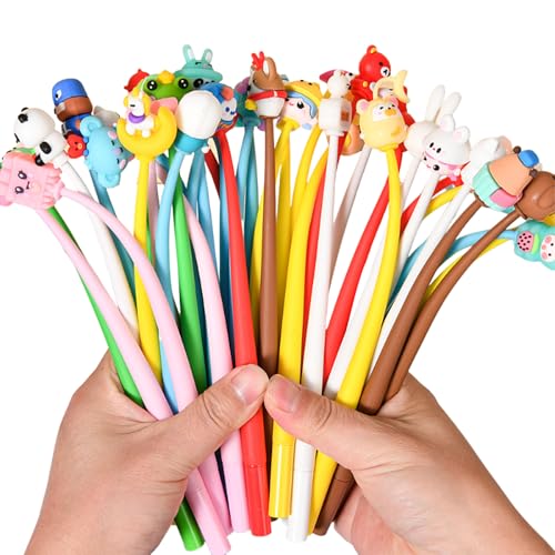 Mshepoi 30 Stücke Silikon Bleistifte Kinder, Süß Lustige Stifte Geschenk, Cartoon-Gelstift Geeignet für Kinder von 5, 6, 7, 8, 9 und 10 Jahren in der Schule (Stile Werden Zufällig Gesendet) von Mshepoi