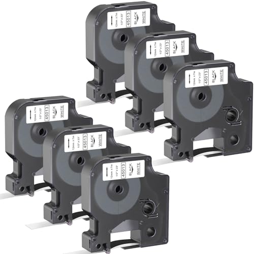 Etikettenbänder, Ersatz für Dymo D1 kompatible Dymo Etikettenmacher-Nachfüllpackungen D1, 12 mm, Schwarz auf Weiß, 45013 S0720530, 1/2 Zoll x 23 Zoll für Dymo Label Manager 160 210D 260P 280 360D 420P Etikettenbänder, Ersatz für Dymo D1 kompatible Dymo Etikettenmacher-Nachfüllpackungen D1, 12 mm, Schwarz auf Weiß, 45013 S0720530, 1/2 Zoll x 23 Zoll für Dymo Label Manager 160 210D 260P 280 360D 420P von Mskersy