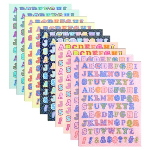 Mskidand 880 Stück 10 Blatt Buchstabenaufkleber, Selbstklebende Alphabet-Buchstabenaufkleber für DIY-Scrapbooking-Geschenke Mskidand 880 Stück 10 Blatt Buchstabenaufkleber, Selbstklebende Alphabet-Buchstabenaufkleber für DIY-Scrapbooking-Geschenke von Mskidand