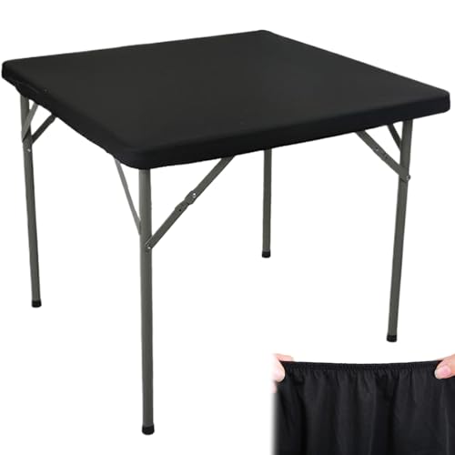 Kartentischabdeckung, quadratische Tischdecke, 34x34 in elastischer Kartentischabdeckung, leichtes schwarzes Stretchstoff für Party, Esszüchter und Küche, quadratische Tischdecken Kartentischabdeckung, quadratische Tischdecke, 34x34 in elastischer Kartentischabdeckung, leichtes schwarzes Stretchstoff für Party, Esszüchter und Küche, quadratische Tischdecken von Mskmnkot