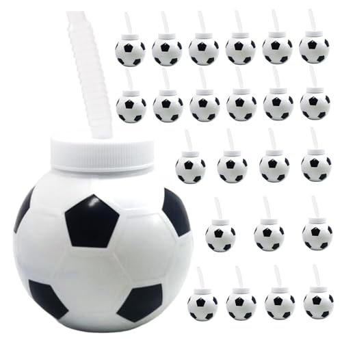 Mskmnkot 24pcs Fußballbecher mit Strohhalmen und Deckeln, wiederverwendbare Plastikfußballbecher für Kinder Geburtstagsthemen. Party liefert Fußball Wasserflasche, Fußball Mskmnkot 24pcs Fußballbecher mit Strohhalmen und Deckeln, wiederverwendbare Plastikfußballbecher für Kinder Geburtstagsthemen. Party liefert Fußball Wasserflasche, Fußball von Mskmnkot