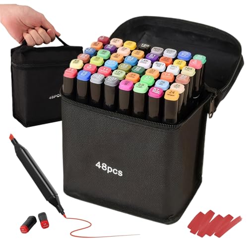 Mskmnkot Aquarell Pen 48pcs Graffiti-Marker Set Dual Tipp Mskmnkot Aquarell Pen 48pcs Graffiti-Marker Set Dual Tipp von Mskmnkot
