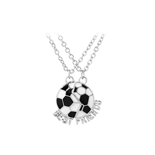 Mskmnkot Kreative Beste Freunde Halskette Fußballfußball Freundschaft Anhänger Halsketten Zwei Teile Sport Fußball Schmuck Mädchen Halskette Freundschaft Anhänger Halsketten Frau Beste Freundin von Mskmnkot