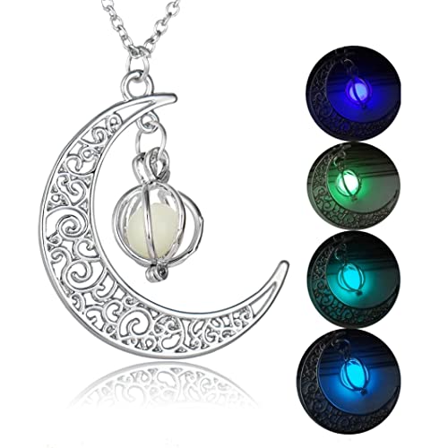 Mskmnkot Luminöser Anhänger Halskette Mond Liebes Herz Anhänger Halskette Fluoreszenz für Frauen 4pcs Mskmnkot Luminöser Anhänger Halskette Mond Liebes Herz Anhänger Halskette Fluoreszenz für Frauen 4pcs von Mskmnkot
