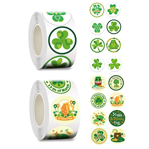 Mskmnkot St. Patrick's Day Aufkleber Shamrock Roll Aufkleber Green Lucky für irische Partyversorgung 2Rolls Mskmnkot St. Patrick's Day Aufkleber Shamrock Roll Aufkleber Green Lucky für irische Partyversorgung 2Rolls von Mskmnkot