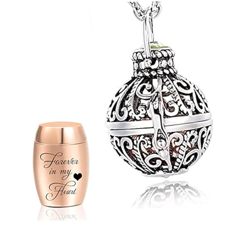 Mskmnkot Vintage Hohlblühe Urnen Halskette, Edelstahl Vintage hohl Urne Anhänger Andenken -Einäscherung Schmuck für Frauen Mskmnkot Vintage Hohlblühe Urnen Halskette, Edelstahl Vintage hohl Urne Anhänger Andenken -Einäscherung Schmuck für Frauen von Mskmnkot