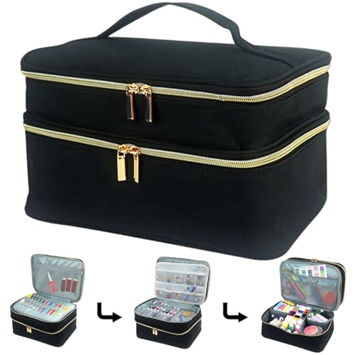 Nähspeicher, 11x7x6 in der Nähkaste Doppelschicht wasserdichtem Organizer mit Griff für Gewindescherennadeln, Box Nähspeicher, 11x7x6 in der Nähkaste Doppelschicht wasserdichtem Organizer mit Griff für Gewindescherennadeln, Box von Mskmnkot