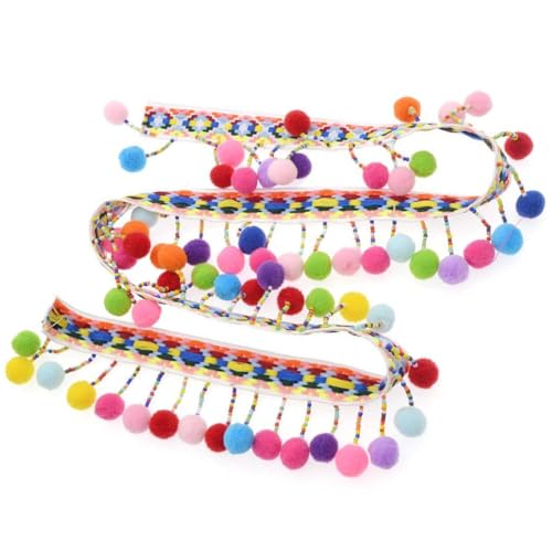 Pom Pom Ball Fringe Trim Ribbon for Hand Crafts Clothes Sewing Lace Ribbon Tassel DIY Accessory trim ball von Mskmnkot