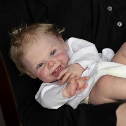 Wiedergeborene Kleinkindpuppen 20 Zoll realistisches Neugeborene Babypuppe weiche Silikonbabys Puppen mit blonden Haaren und Kleidung tun vor, Spielen Spielzeug Geschenke für Mädchen Jungen zu spiele von Mskmnkot