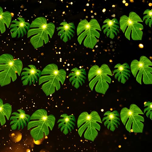 LED Lichterkette Tropisch, 3M 20 LED Lichterkette Palmenblätter, Tropische Hawaii Lichterkette, Geeignet für Sommer-Strand Grillparty, Hochzeits- und Geburtstags Dekoration Im Freien LED Lichterkette Tropisch, 3M 20 LED Lichterkette Palmenblätter, Tropische Hawaii Lichterkette, Geeignet für Sommer-Strand Grillparty, Hochzeits- und Geburtstags Dekoration Im Freien von Mstnoixgc