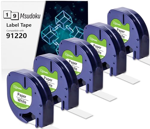 5x Msudoku 91220 Kompatibel mit Dymo Letratag Etikettenband 12mm x 4m Weiß Papier 91201 S0721520 Etiketten für Dymo Letratag XR LT100H LT100T 5x Msudoku 91220 Kompatibel mit Dymo Letratag Etikettenband 12mm x 4m Weiß Papier 91201 S0721520 Etiketten für Dymo Letratag XR LT100H LT100T von Msudoku