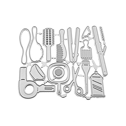 Friseur-Werkzeug-Set, Stanzformen, Schablonen, DIY, Scrapbooking, Karten, Papier, Handwerk, Metallschablonen von Msugar