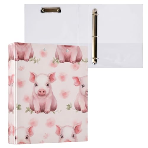 Msyxl Ringbuch mit 3 Ringen, 3,8 cm, mit Klemmbrett für Büro, Zuhause, hält je 200 Blatt, Pink Pigs, 1 Packung Msyxl Ringbuch mit 3 Ringen, 3,8 cm, mit Klemmbrett für Büro, Zuhause, hält je 200 Blatt, Pink Pigs, 1 Packung von Msyxl