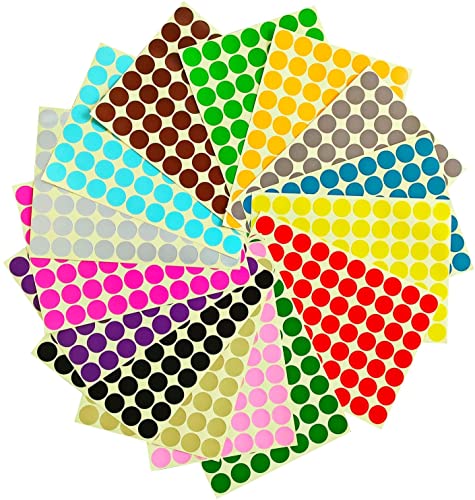 Klebepunkte Runde Punktaufkleber, 19mm Farb-Klebepunkte 16 Blätter 1120 Punkte Bunt Aufkleber, Markierungspunkte, Selbstklebende Markierungspunkte, Farbkodierung Etiketten für Kalender,Planer,Basteln Klebepunkte Runde Punktaufkleber, 19mm Farb-Klebepunkte 16 Blätter 1120 Punkte Bunt Aufkleber, Markierungspunkte, Selbstklebende Markierungspunkte, Farbkodierung Etiketten für Kalender,Planer,Basteln von Mtaajin
