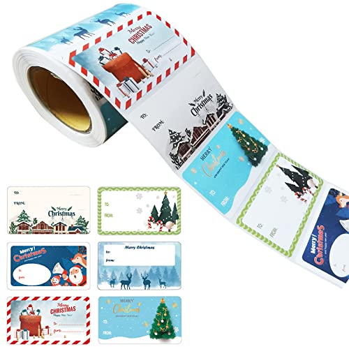 Mtaajin Weihnachts Etiketten Selbstklebende Geschenketiketten Cartoon Sticker 300 Stück für Geschenktüten Umschläge (6 Muster) von Mtaajin